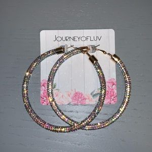 Silver gold hoop earrings